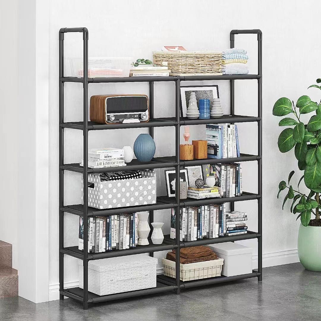Simple Style Iron Plastic Storage Rack, Multilayer Home Space Saving Shoe Cabinet, Hallway Space-saving Shoe Organizer Stand Holder, Timebal 6 Layer Shoe Organizer Simple Style Iron Plastic Storage Rack, Multilayer Home Space Saving Shoe Cabinet, Hallway Space-saving Shoe Organizer Stand Holder, Timebal 6 Layer Shoe Organizer